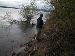 Cleaning up the Columbia River Bank.