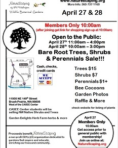 April 27 & 28 – Naturescapers Annual Bare Root Trees, Shrubs & Perennials SALE